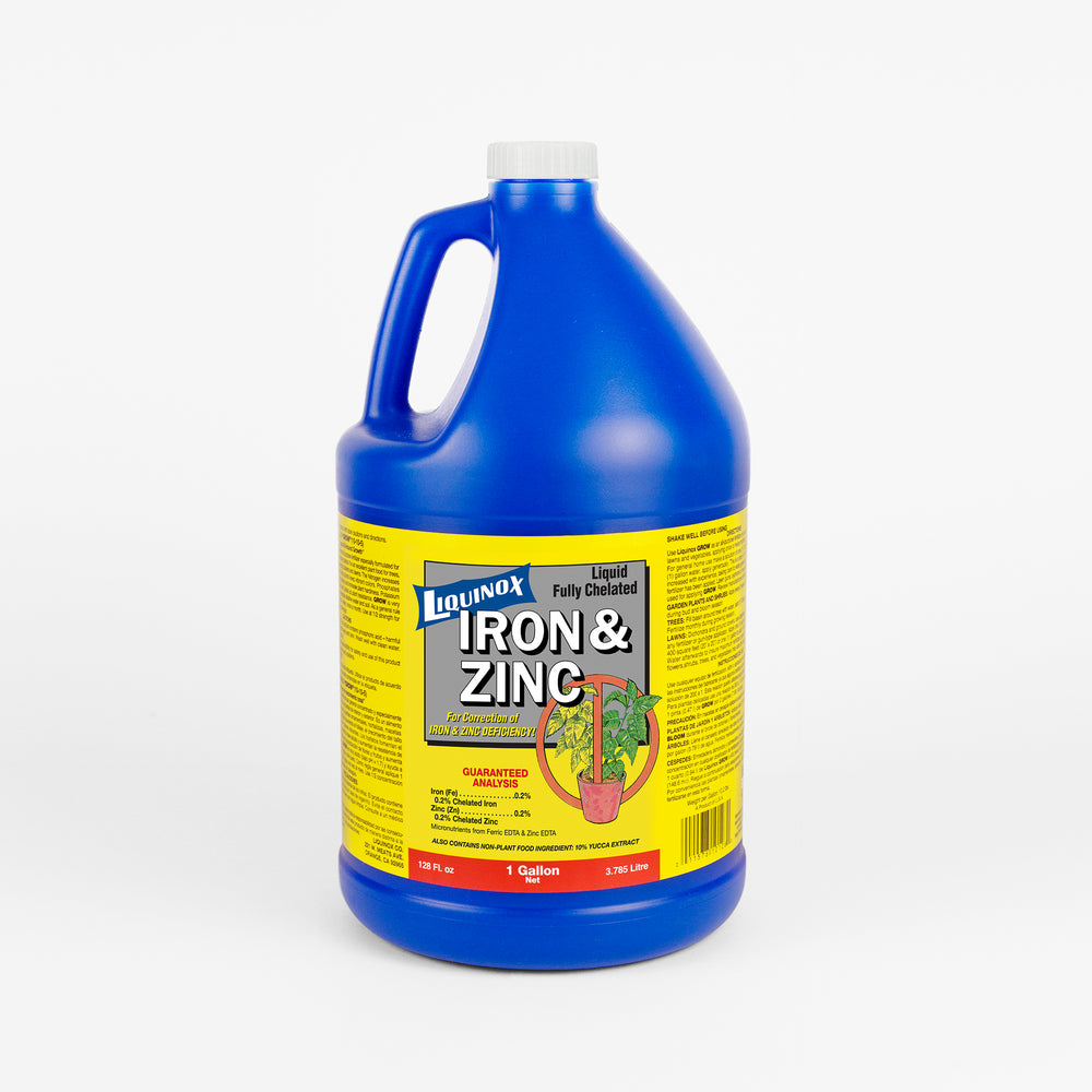 Gallon of iron and zinc fertilizer
